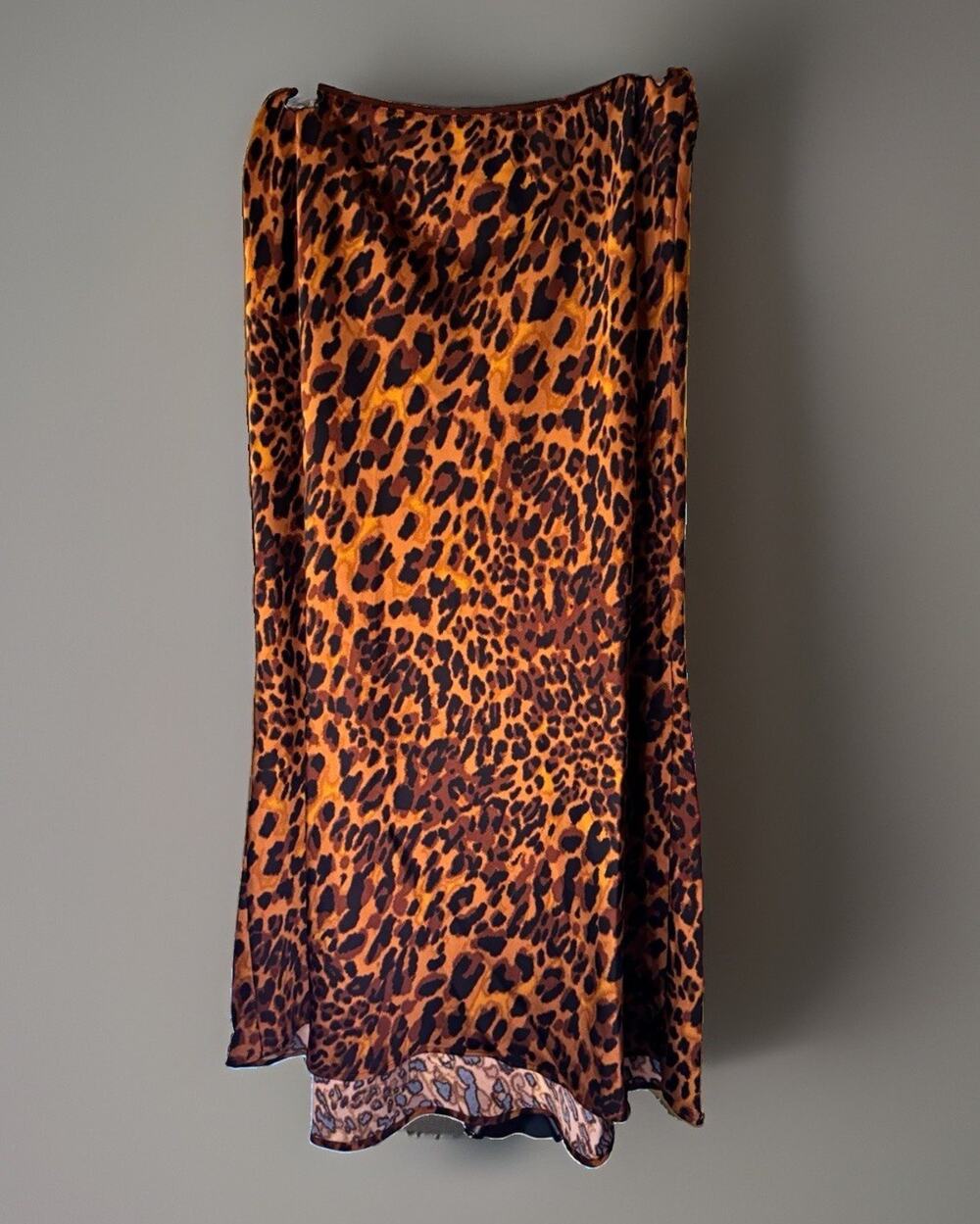 A New Day Women’s XL Brown/Black Leopard Animal Print A-Line Midi Skirt